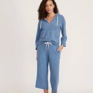 NWT Marine Layer Boucle Wide Leg Pant in Light Indigo Blue Sz XL
